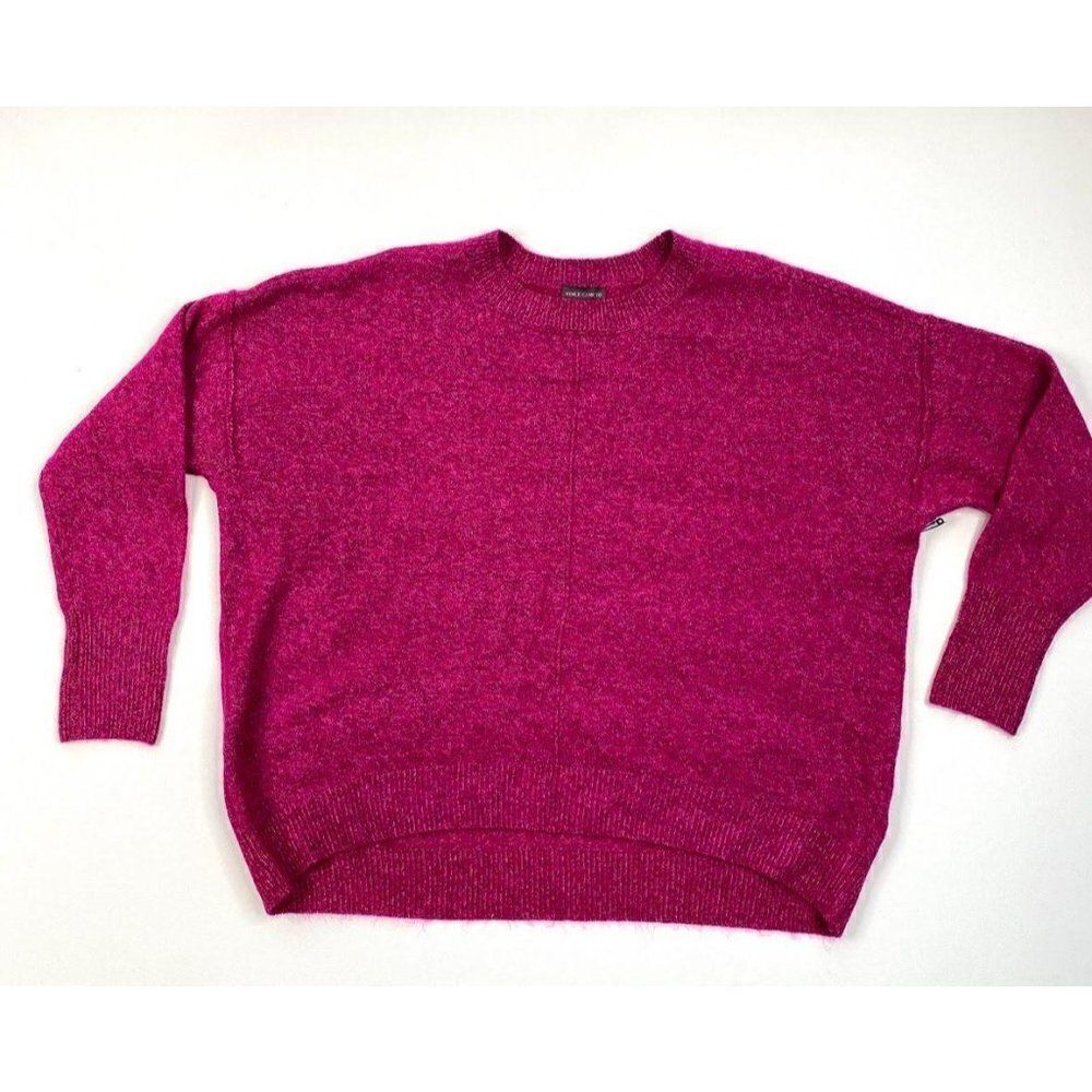 Vince Camuto Sweater Top XL Women's Cozy Crewneck Front Seam NEW - Picture 1 of 8